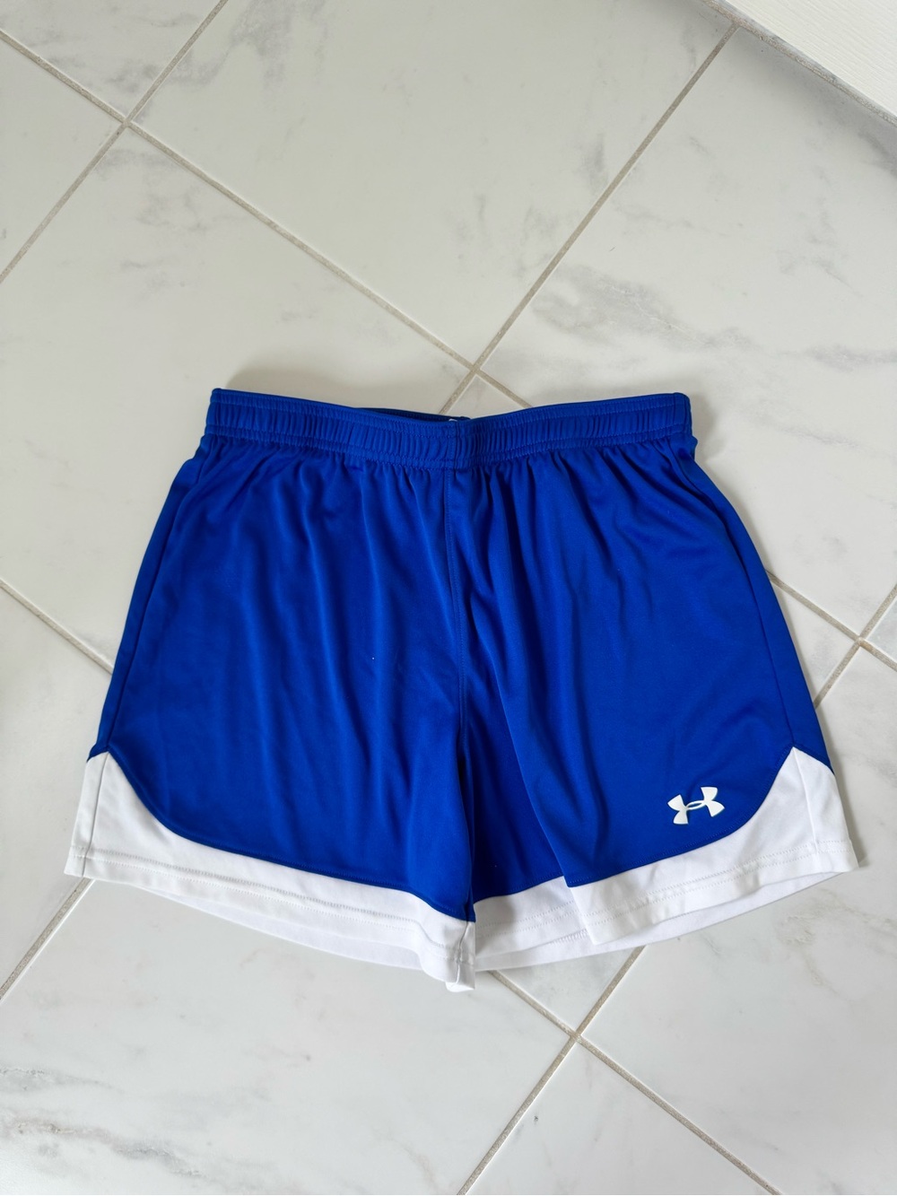 Under Armour Royal Blue Women's Athletic Shorts with White Trim